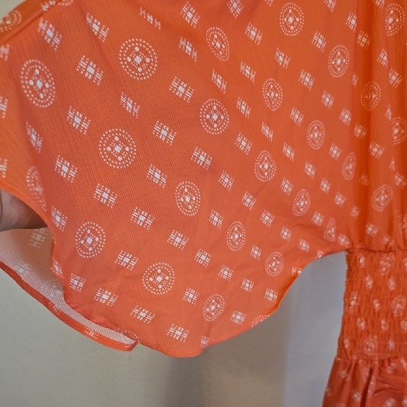 Orange Tiered Ruffled Maxi Sundress - Picture 4 of 9